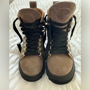 Chloe Suede Combat Boots. Woman’s Size 35/US 5. No defects.